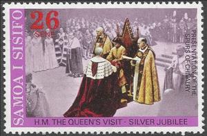 Stamp, Presentation of the Spurs of Chivalry, Samoa,  , Queens