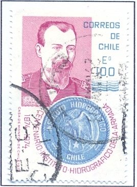 F. Vidal Gormaz, first Director of the Institute; coat of ar