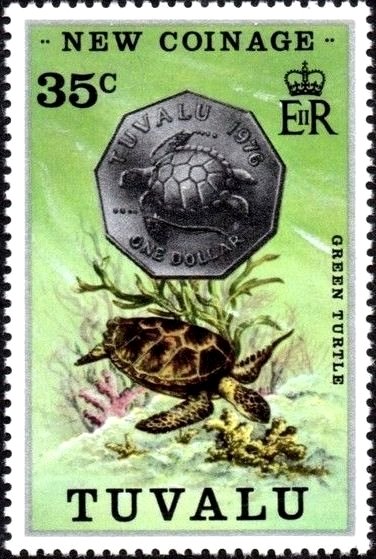 $1 Coin, Green Sea Turtle (Chelonia mydas)