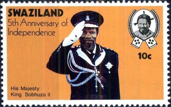 King Sobhuza II in dress uniform