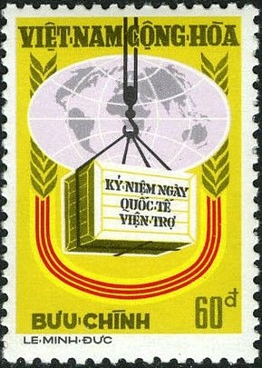 Stamp, Crane with Flags, Vietnam, South,  
