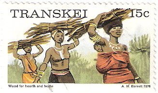 Stamp, Wood gathering, South Africa, Homelands,  