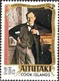 Stamp, Churchill - As young man, Aitutaki,  