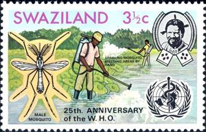 Stamp, Mosquito control, Swaziland,  , W.H.O.