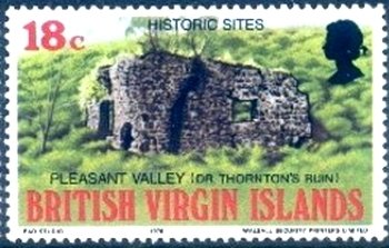 Stamp, Dr. Thornton's Ruin, Pleasant valley, British Virgin Islands,  