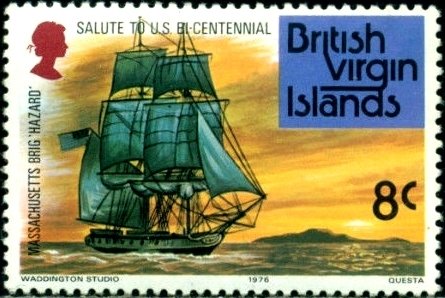Stamp, Massachusetts Brig Hazzard, British Virgin Islands,  , Ships