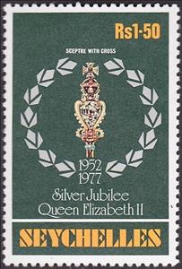 Stamp, Sceptre with Cross, Seychelles,  , Royalty, Jewellery