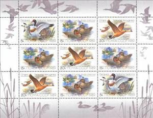 Mini Sheet, Ducks - MiNo. 5965-67, Soviet Union, USSR,  