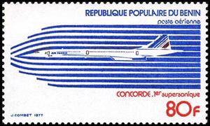 Stamp, Concorde, Benin,  , Aviation, Aircrafts