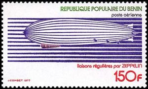 Stamp, Zeppelin, Benin,  