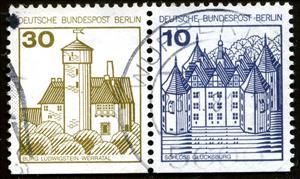 Se-tenant, Ludwigstein; Glücksburg, Berlin,  , Castles