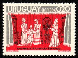 Stamp, Plays by F.Sanchez, "En Familia", Uruguay,  