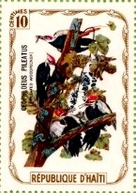 Stamp, Pileated Woodpecker, Cinderellas,  , Birds, Animals (Fauna)