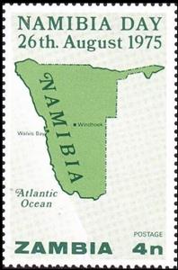 Stamp, Map of Namibia, Zambia,  , Maps