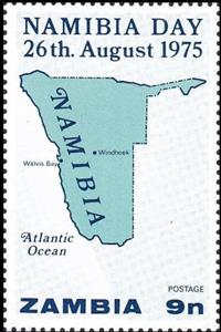 Stamp, Map of Namibia, Zambia,  , Maps