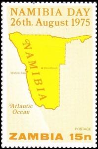 Stamp, Map of Namibia, Zambia,  , Maps