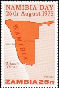 Stamp, Map of Namibia, Zambia,  , Maps