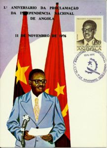 Maxi Cards, President Agostinho Neto, Angola,  , Heads of State, Politicians, Independency Activists, Maximum Cards, Advocates, Anniversaries and Jubilees