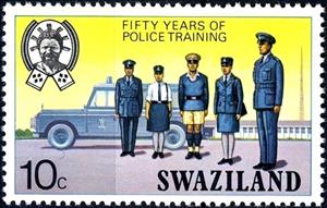 Stamp, Uniforms and jeep, Swaziland,  , Police