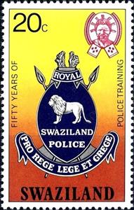 Stamp, Police badge, Swaziland,  , Police