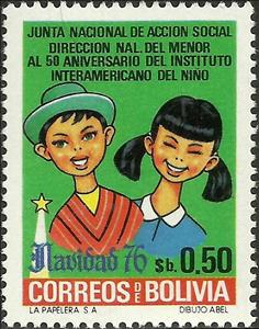 Stamp, 50 years Inter-American Institute for interests of the child, Bolivia,  , Children