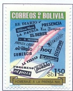 Newspaper heads of various Bolivian newspapers and magazines