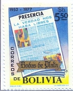 Front page of the newspaper "Presencia"