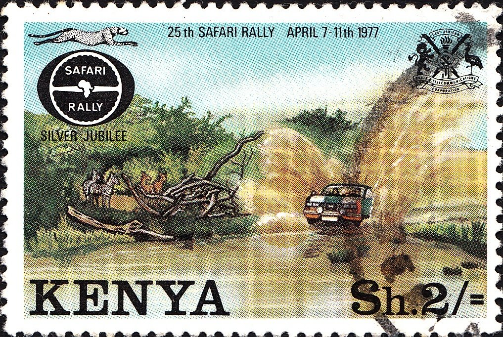 Car fording river