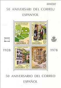 Souvenir Sheet, Spanish Post, Andorra, Spanish Administration,  