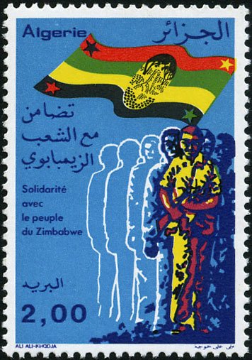 Soldiers ans Flag of Simbabwe