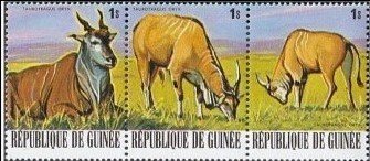 Common Eland (Taurotragus oryx) - Stripe of 3 Stamps