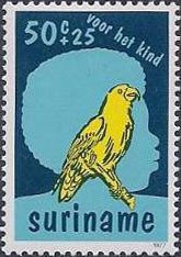Stamp, Amazone Parrot (Amazona sp.), Suriname,  
