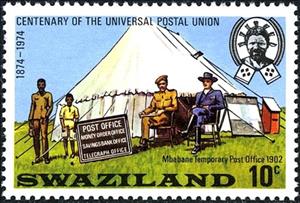 Stamp, Mbabane temporary P.O., 1902, Swaziland,  , UPU, Post Offices