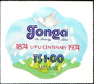 Stamp, Pigeon and letters, Tonga,  