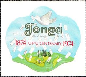 Stamp, Pigeon and letters, Tonga,  