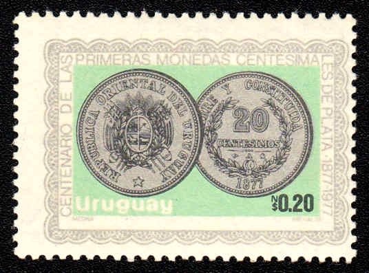 Obverse and reverse of coin (20 centesimos)