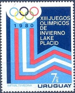 Stamp, Poster of the Olympic Winter Games, Lake Placid 1980, Uruguay,  , Olympic Games