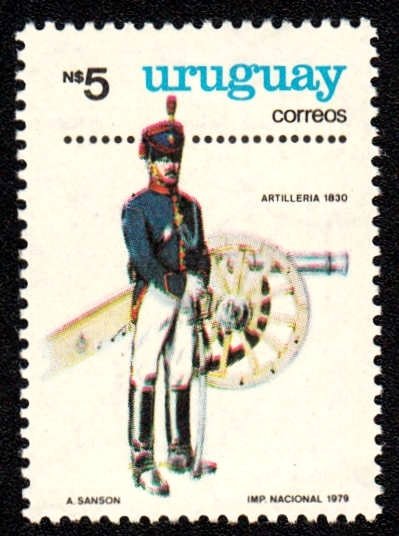 Artillery man with cannon, 1830