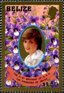 Stamp, Princess Diana, Belize,  , Royalty