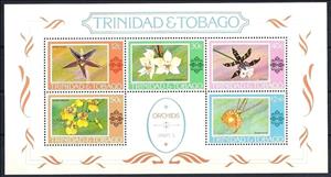 Souvenir Sheet, Orchids, Trinidad and Tobago,  , Orchids