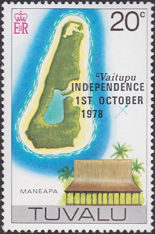 Vaitupu and Village Hall (Maneapa)