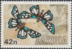 Stamp, Zambezi Paradise Skipper (Abantis zambesiaca), Zambia,  , Butterflies