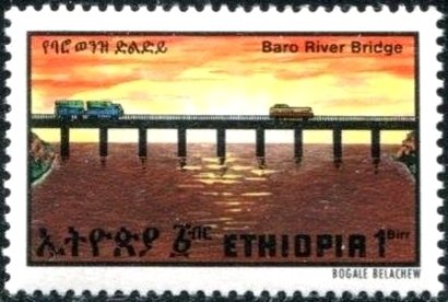 Stamp, Bridge, Ethiopia,  , Bridges, Rivers