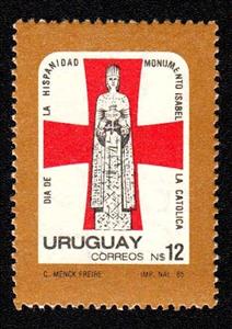 Stamp, Monument of Isabel La Catolica, Uruguay,  