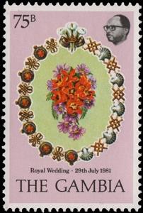 Stamp, Bouquet, Gambia,  , Royalty