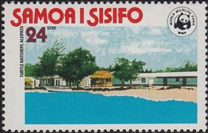 Stamp, Turtle Hatchery, Aleipata, Samoa,  , WWF, Beaches