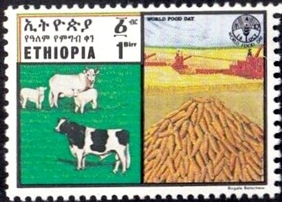 Stamp, Cattle, Ethiopia,  , Agriculture, F.A.O.