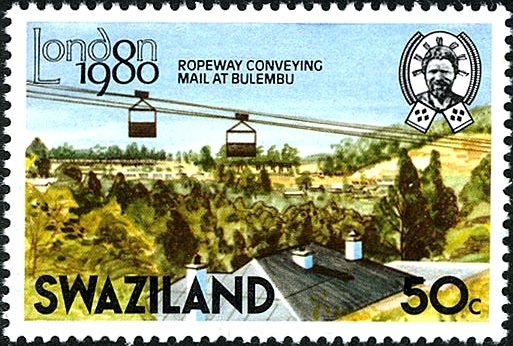 Ropeway carrying mail at Bulembu