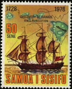 Stamp, Map, Samoa,  , Navigators, Sailing Ships