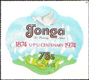 Stamp, Pigeon and letters, Tonga,  